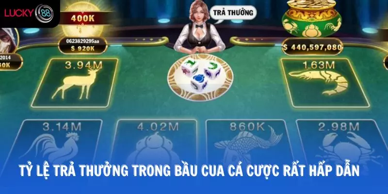 Tỷ lệ trả thưởng trong bầu cua cá cược rất hấp dẫn